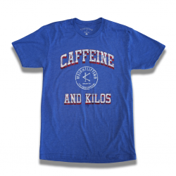 T-shirt blue AUTHENTIC TEE for men | CAFFEINE AND KILOS