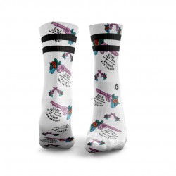 Chaussettes blanches PISTOLS 2 STRIPES| HEXXEE SOCKS