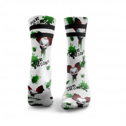 Chaussettes blanches PUKIE THE CLOWN 2 STRIPES| HEXXEE SOCKS