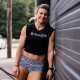 WOMEN'S CUT OFF SLEEVELESS CROP T black for women | SAVAGE BARBELL