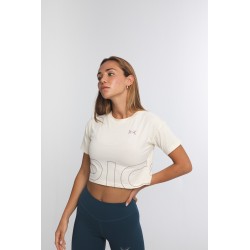 T-Shirt Crop femme blanc WOD | PICSIL CLOTHES