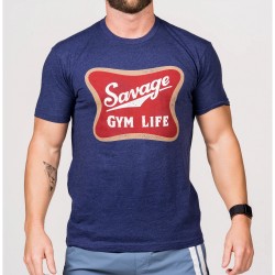 T-Shirt homme bleu GYM LIFE | SAVAGE BARBELL