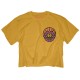 Training crop T-shirt FLOWER POWER yellow for women |ROKFIT
