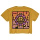 Training crop T-shirt FLOWER POWER yellow for women |ROKFIT
