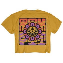 T-shirt femme Crop FLOWER POWER jaune | ROKFIT
