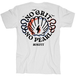 T-Shirt Homme blanc NO GRIT, NO PEARL| ROKFIT