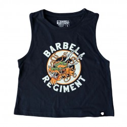 Crop tank FORGED IN THE FLAMES noir | BARBELL REGIMENT