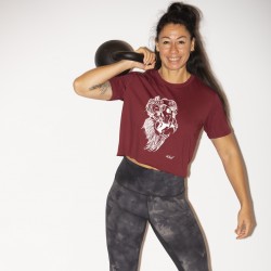 Training crop t shirt burgundy GORILLA OPS for women | VERY BAD WOD x ALREADY10
