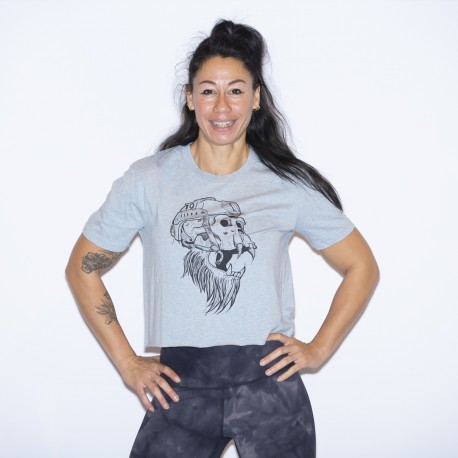 Training crop t shirt vintage blue GORILLA OPS for women | VERY BAD WOD x ALREADY10