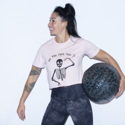 Training crop t shirt vintage pink DO YOU EVEN FLEX for women | VERY BAD WOD x ALREADY10