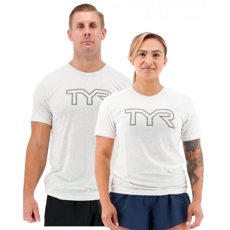 T-Shirt unisexe 939 gris chiné BIG OUTLINE LOGO | TYR