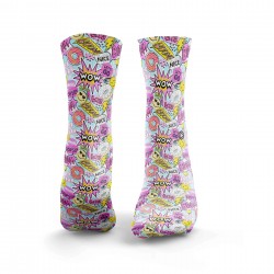 Chaussettes blanches STICKER BOMB| HEXXEE SOCKS