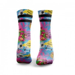 Chaussettes multicolores SHUT UP and SQUAT 2 STRIPES| HEXXEE SOCKS