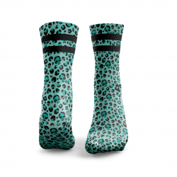 Chaussettes LEOPARD PRINT turquoise 2 STRIPES| HEXXEE SOCKS