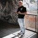 Unisex black oversized T-Shirt TREBLE| ROKFIT