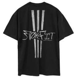 T-Shirt oversize unisexe noir TREBLE | ROKFIT