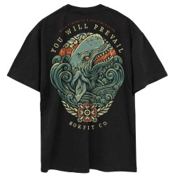 T-Shirt oversize unisexe noir YOU WILL PREVAIL| ROKFIT