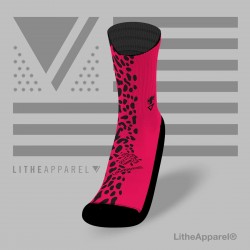 Chaussettes HALF ANIMAL PRINT rouge | LITHE APPAREL