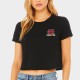 Black training crop T-shirt BARBELL FLOWER | JUSTHANG