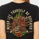 Black training crop T-shirt BEAR GETS UP | JUSTHANG