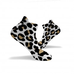 Socquettes blanches LEOPARD PRINT original white ANKLE | HEXXEE SOCKS