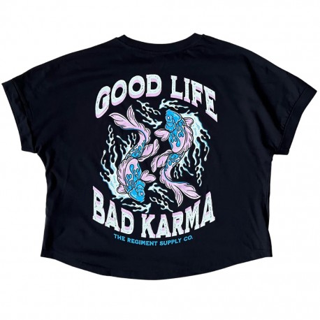 Crop oversize GOOD LIFE BAD KARMA noir | BARBELL REGIMENT