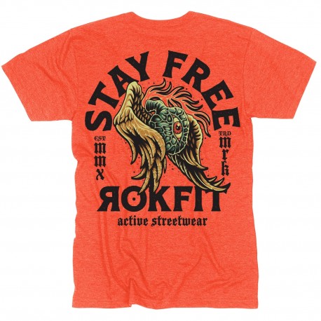 T-Shirt Homme orange STAY FREE | ROKFIT
