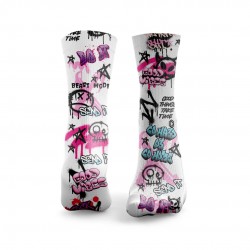 Chaussettes blanches SEND IT GRAFFITI | HEXXEE SOCKS
