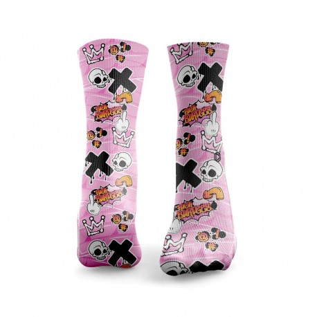 Chaussettes roses F BURPEES GRAFFITI | HEXXEE SOCKS