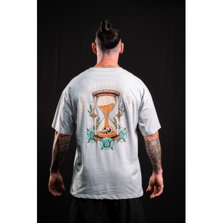 T-Shirt oversize unisexe vert de gris WAKE UP BEFORE TIME CAP | VERY BAD WOD