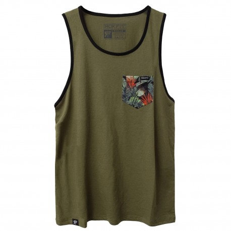 Men's green sport tank BEAR THE PALM | ROKFIT