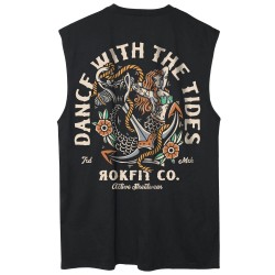 T-Shirt sans manches Homme noir DANCE WITH THE TIDES | ROKFIT