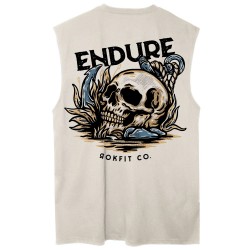 Men's white sport Sleeveless tee ENDURE | ROKFIT