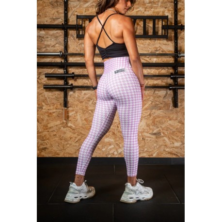 Legging Femme DAISY rose effet damier| BARBELL REGIMENT