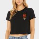 T-shirt femme Crop noir FLOOR ON FIRE | JUSTHANG