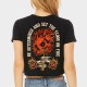 T-shirt femme Crop noir FLOOR ON FIRE | JUSTHANG