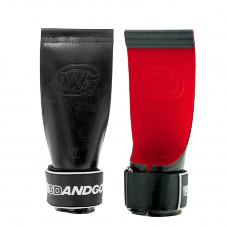 Maniques sans trous GYM POWERGRIP caoutchouc rouge | WODANDGO