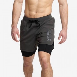 COMPRESION Short 2 in 1 Dark Green for men| PICSIL