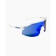 Lunettes de sport Velites Raptor transparent bleu sur terrain de running