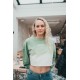 Crop Sweatshirt femme The Faded vert olive – Barbell Regiment