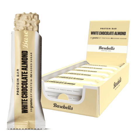 Pack barres protéinées Barebells chocolat blanc amandes pour encas sportif