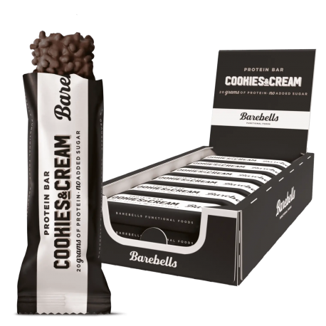 Pack of 12 Protein bars COOKIES & CREAM| BAREBELLS