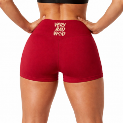 short femme sport burgundy beige logo fitness