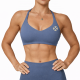 brassière fitness femme bleu gris training
