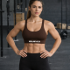 Brassière fitness femme Very Bad Wod marron dos croisé maintien pour training