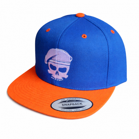 Casquette snapback Barbell Regiment Skull bleue et orange unisexe lifestyle fitness taille unique