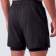 Short homme PICSIL noir 2en1 confortable et léger pour cross training et running