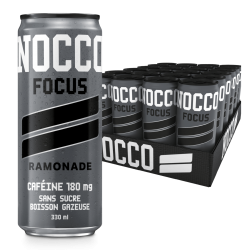 NOCCO Focus Ramonade pack 24 boisson énergisante sans sucre