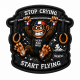 Patch velcro crossfit Stop Crying Start Flying bleu blanc rouge