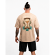 T-Shirt oversize unisexe brun grège WAKE UP BEFORE TIME CAP | VERY BAD WOD